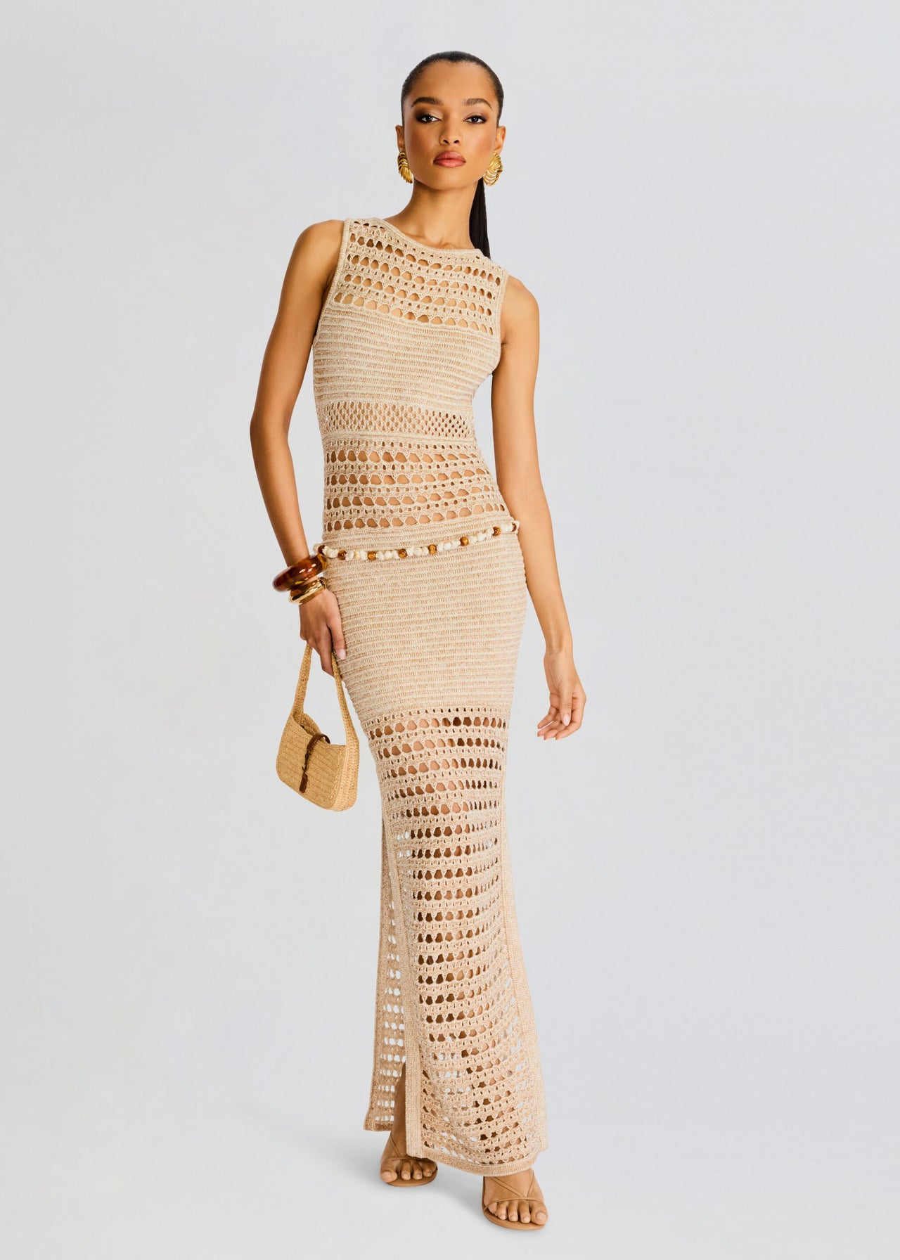 Kylan Metallic Crochet Dress Retrofete Kylan Metallic Crochet Dress Retrofete
