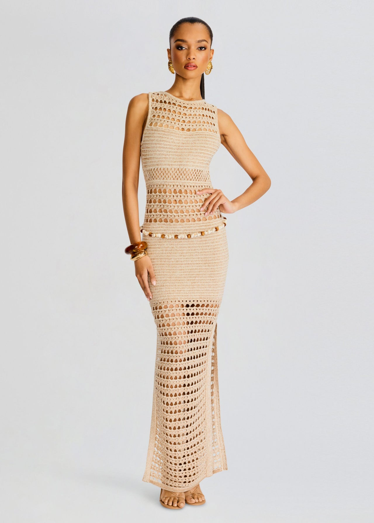Kylan Metallic Crochet Dress – Retrofete