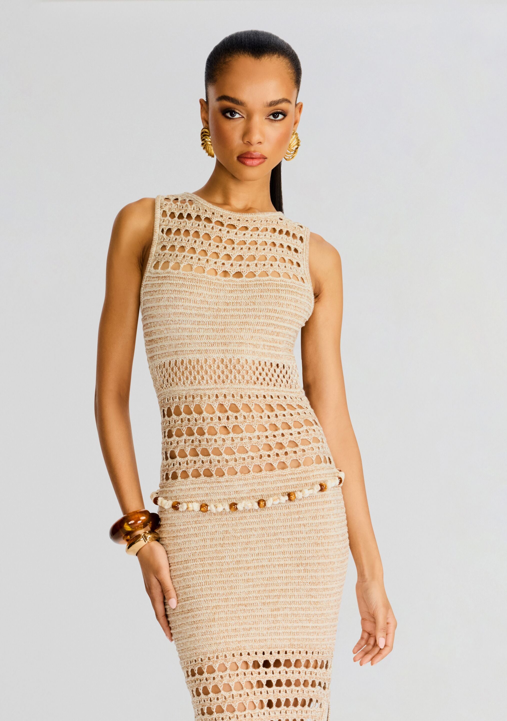 Crochet fitted dress best sale