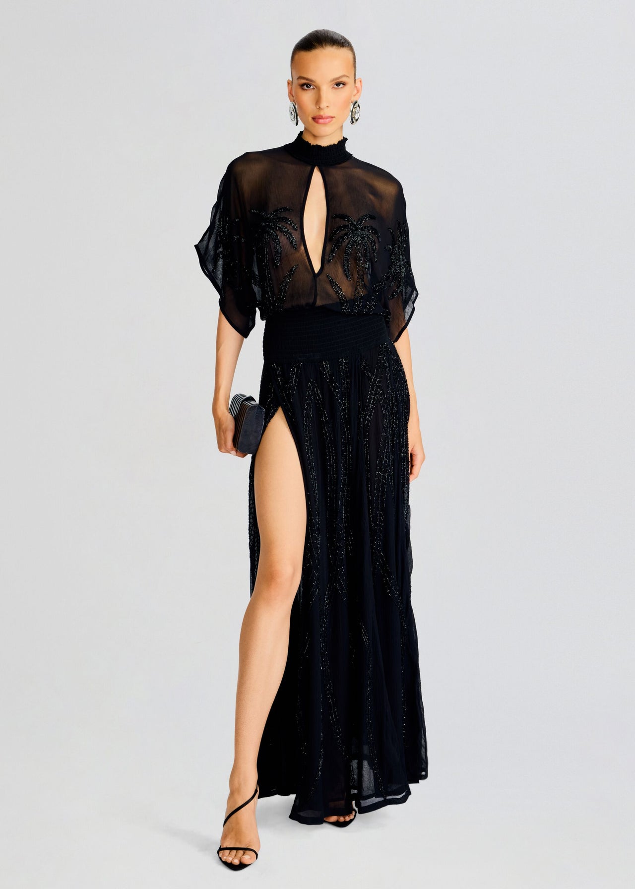 Nalina Embellished Silk Chiffon Dress Retrofete Nalina Embellished Silk Chiffon Dress Retrofete
