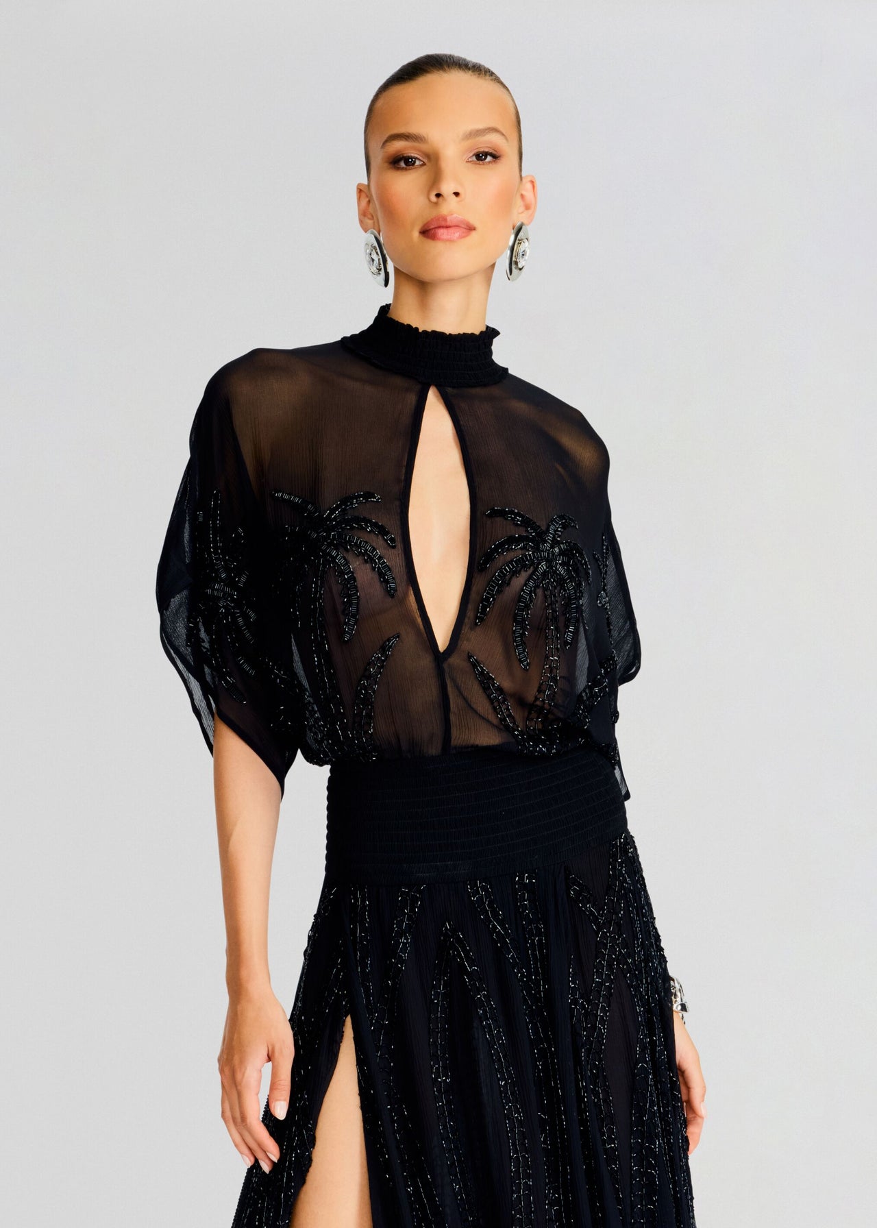 Nalina Embellished Silk Chiffon Dress Retrofete Nalina Embellished Silk Chiffon Dress Retrofete
