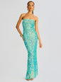 Nulla Feather Sequin Crochet Dress