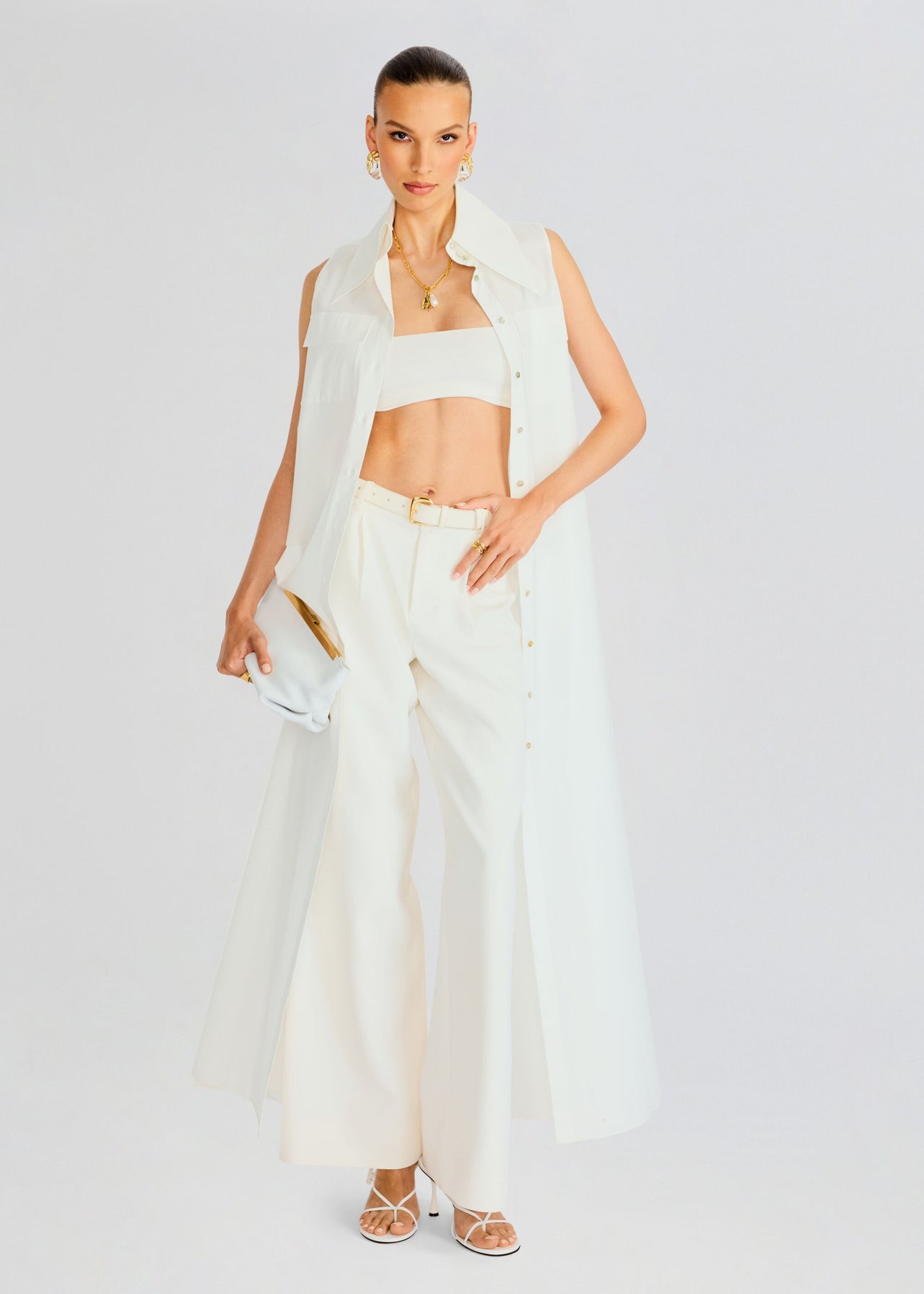 Sleeveless Floor Length Shirt Dress Retrofete Sleeveless Floor Length Shirt Dress Retrofete