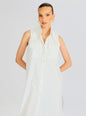 Sleeveless Floor Length Shirt Dress