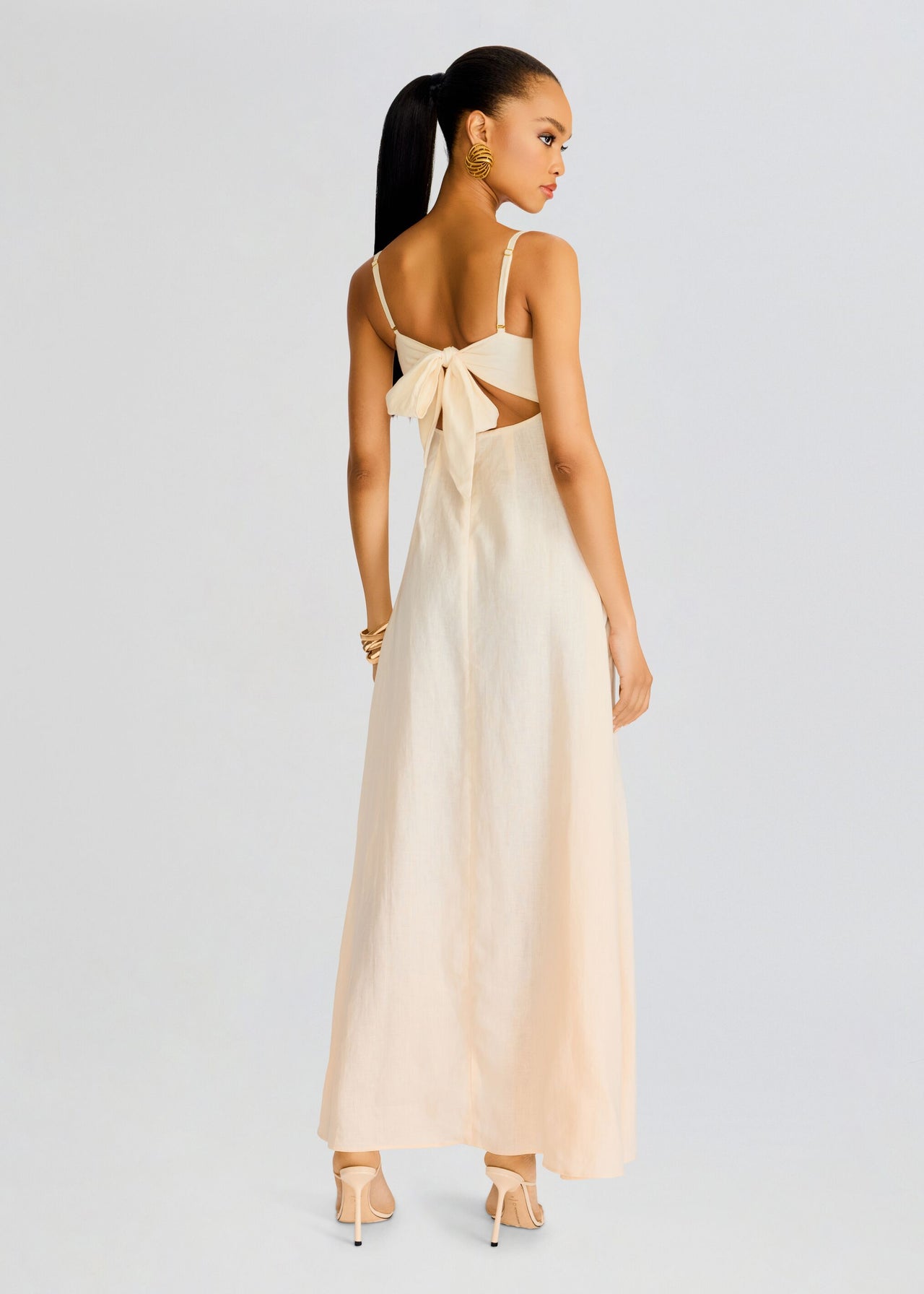 princess polly baby blue dress Women's Summer Dresses Linen Maxi Sundress Loose Tie Waist Spaghetti Strap  Cami Casual Beach Dress main image 0