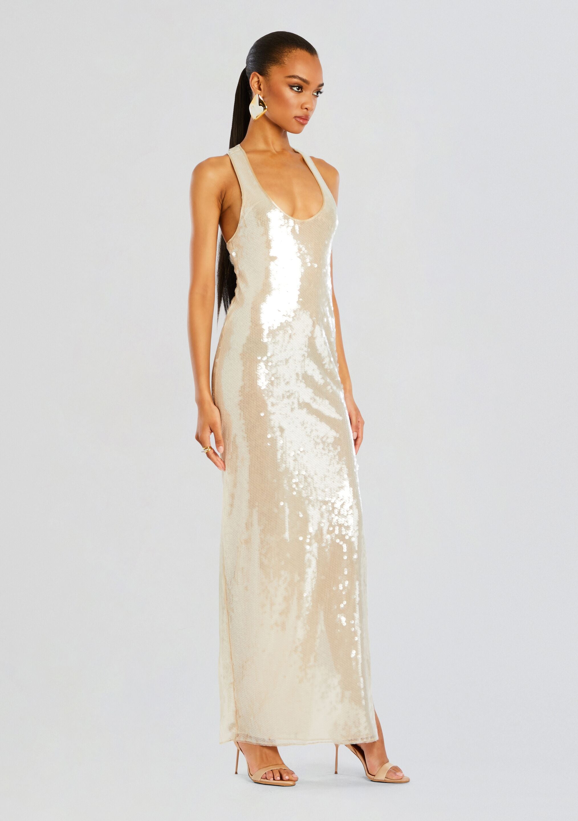 Cream sparkly dress hotsell