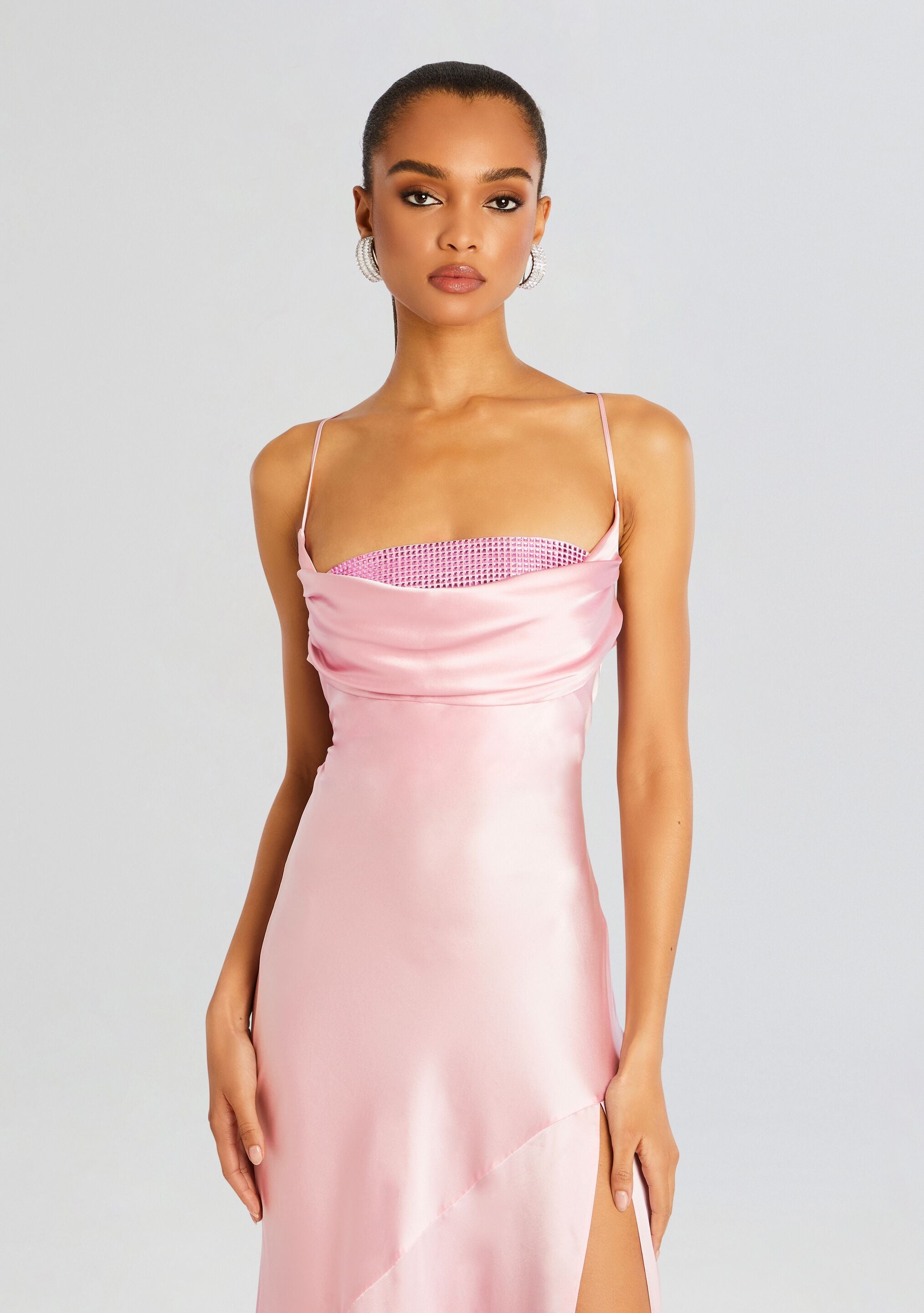 Blush pink silk dress hotsell