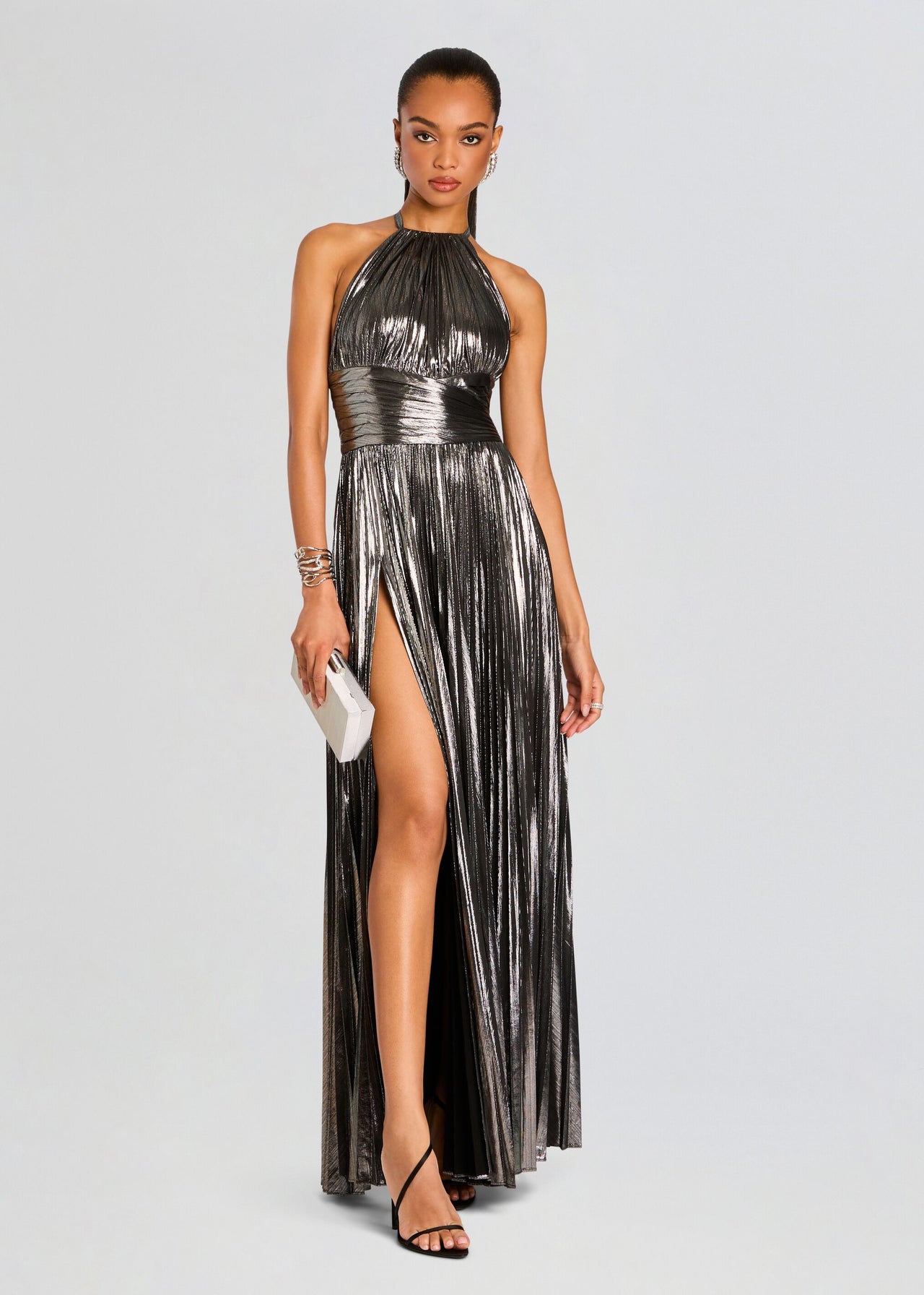 Grey Lamé Dress | Reiss Dress