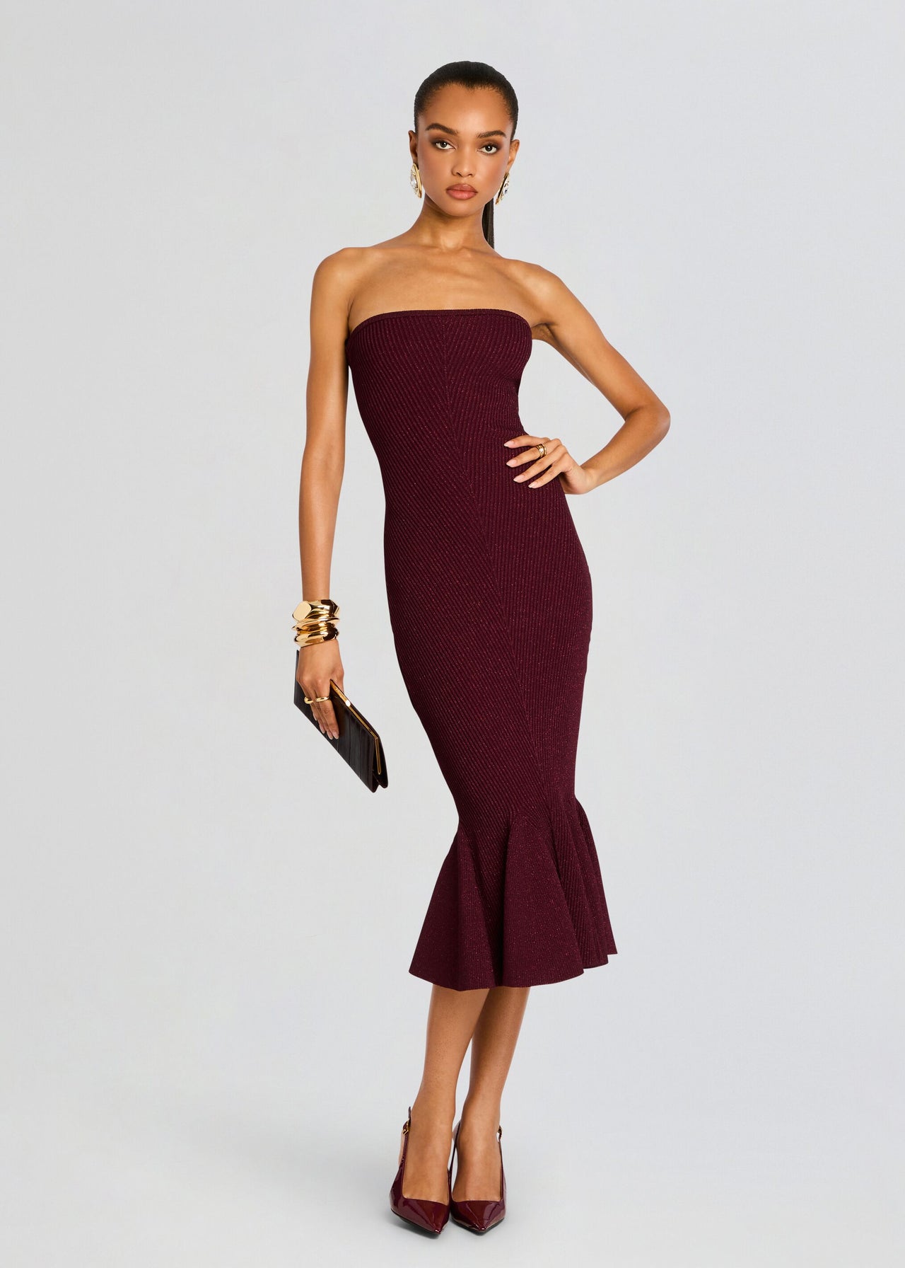 Blerina Metallic Knit Dress – Retrofete