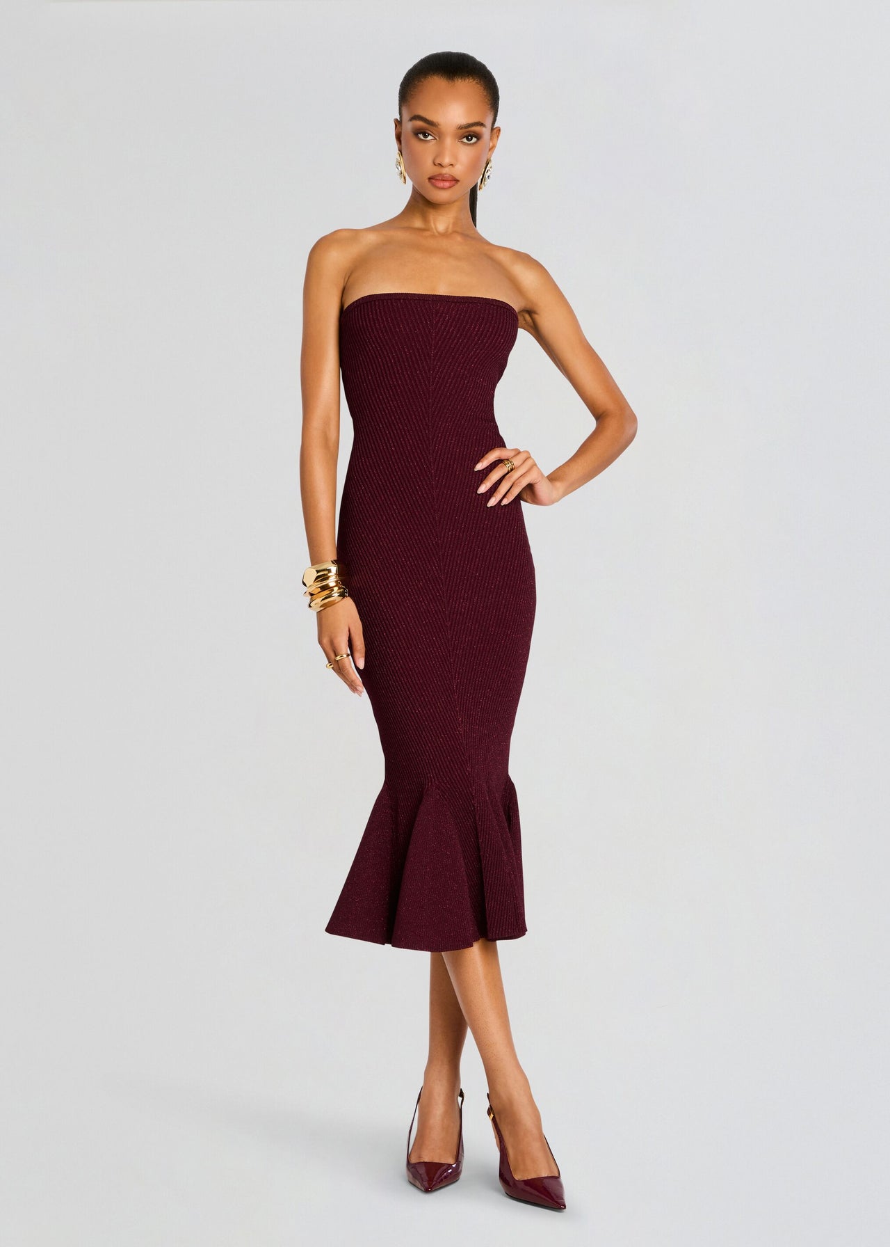 slim fit dress slacks Alana Sequin Dress – Retrofete main image 0