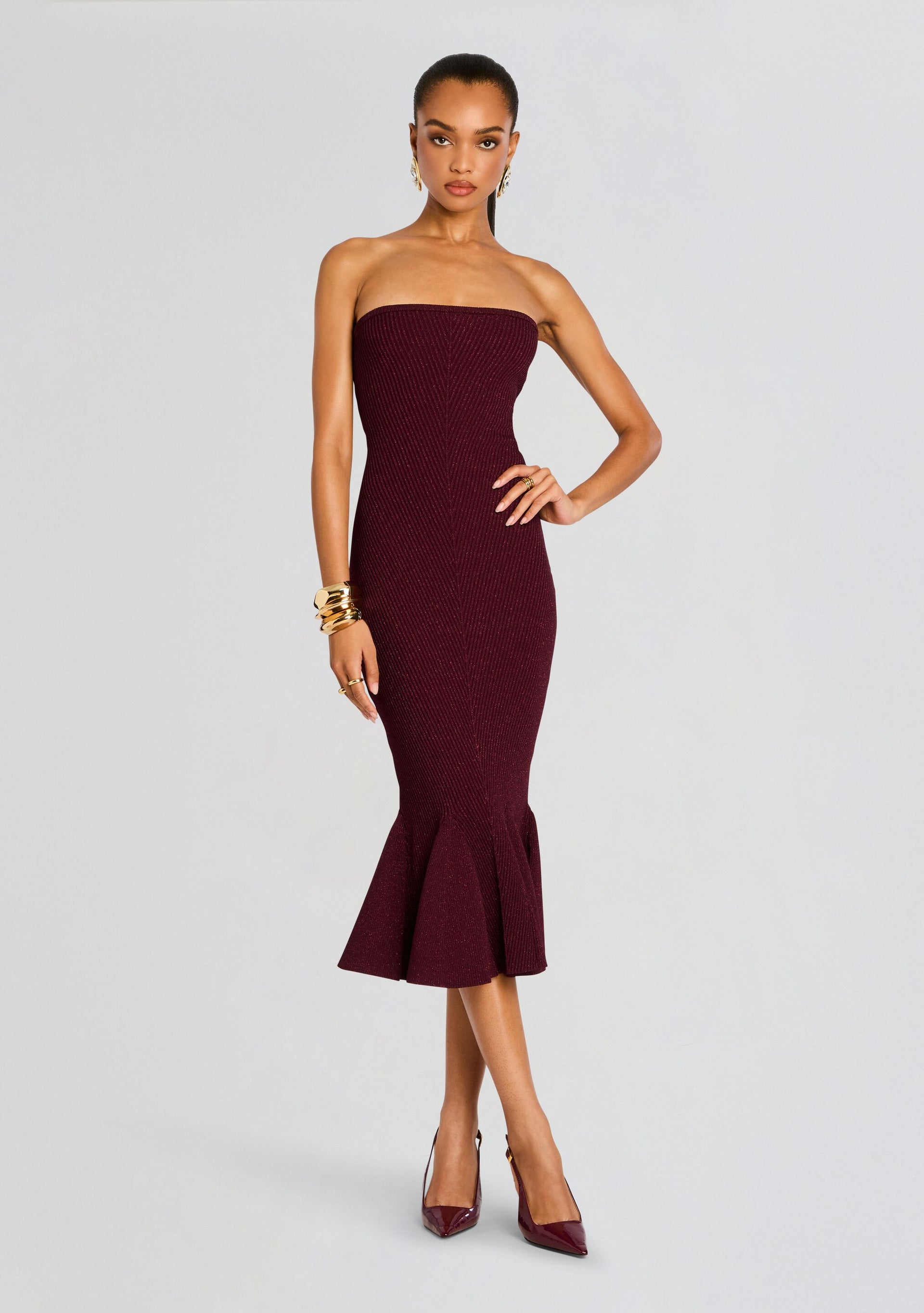 roberta einer mermaid knit dress Blerina Metallic Knit Dress – Retrofete