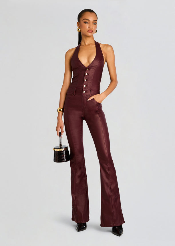 Cynthia Coated Denim Jumpsuit