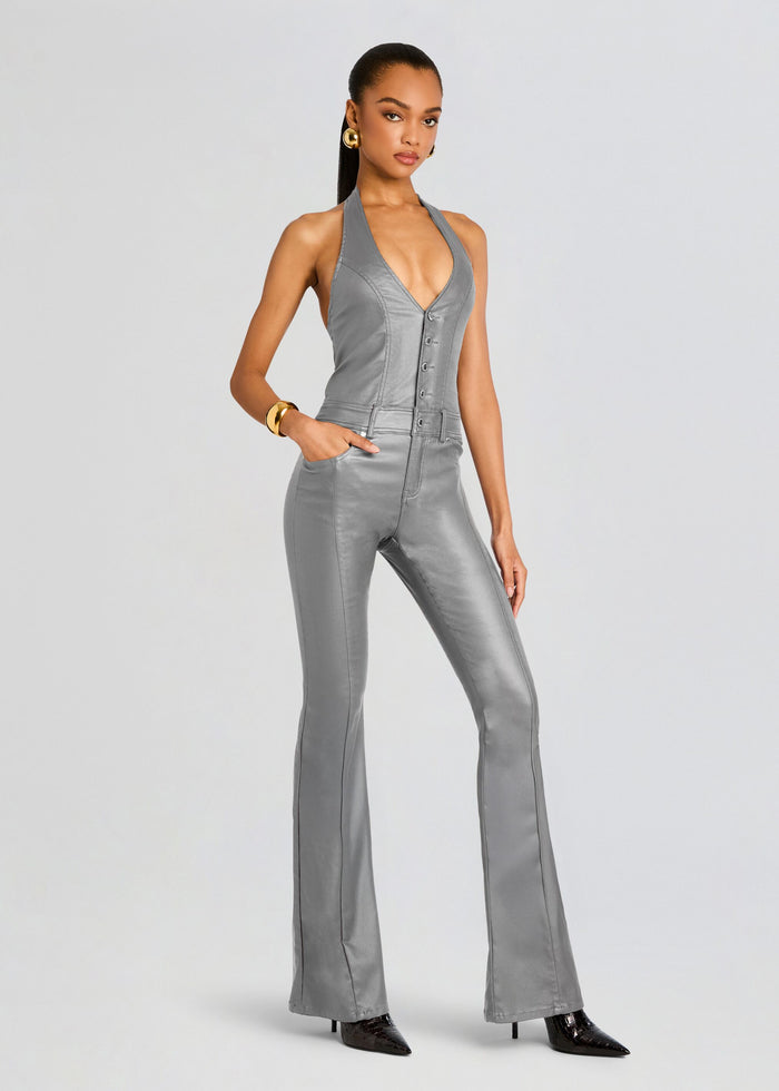 Cynthia Coated Denim Jumpsuit