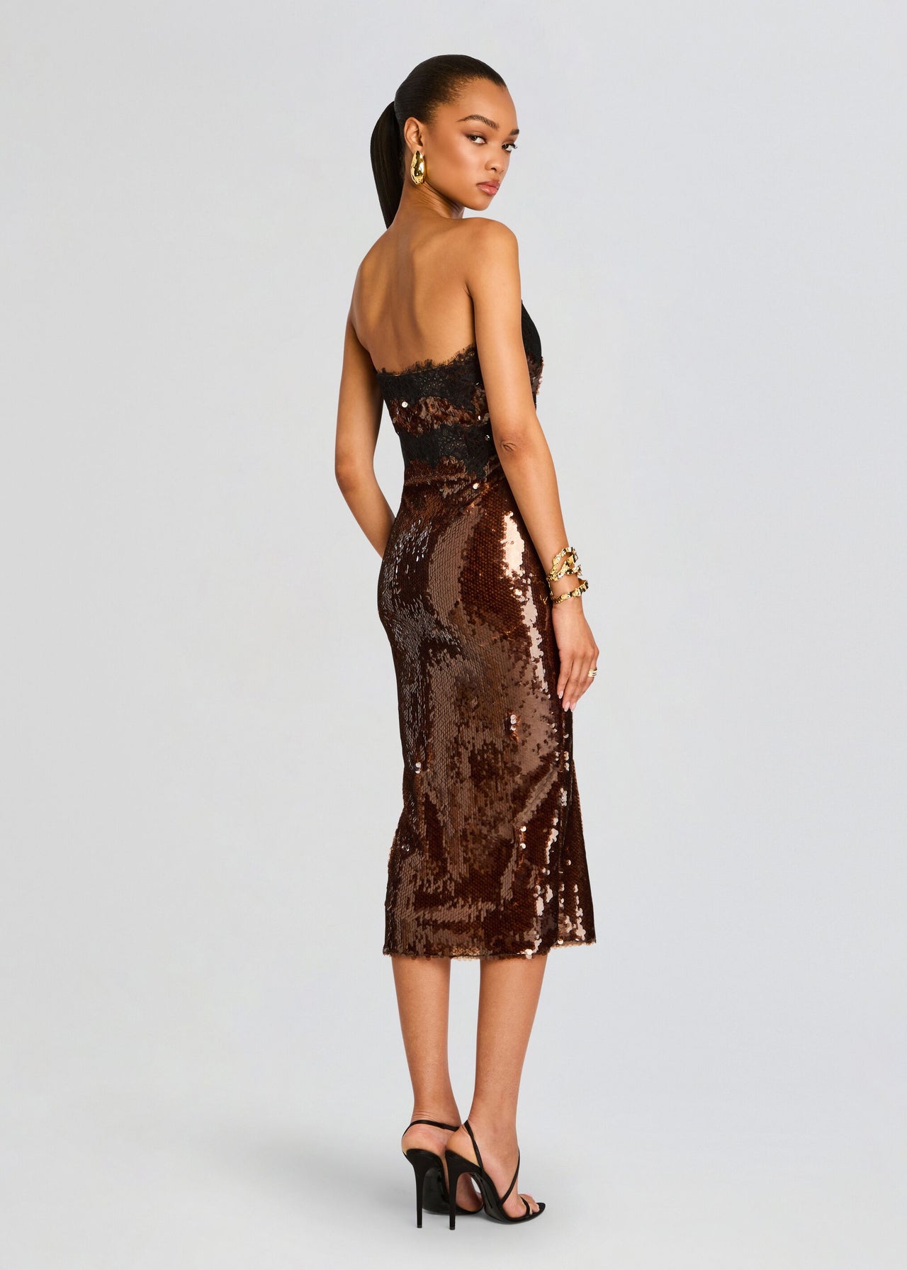 princess polly baby blue dress The Brightest Sequin Midi Dress - Brown