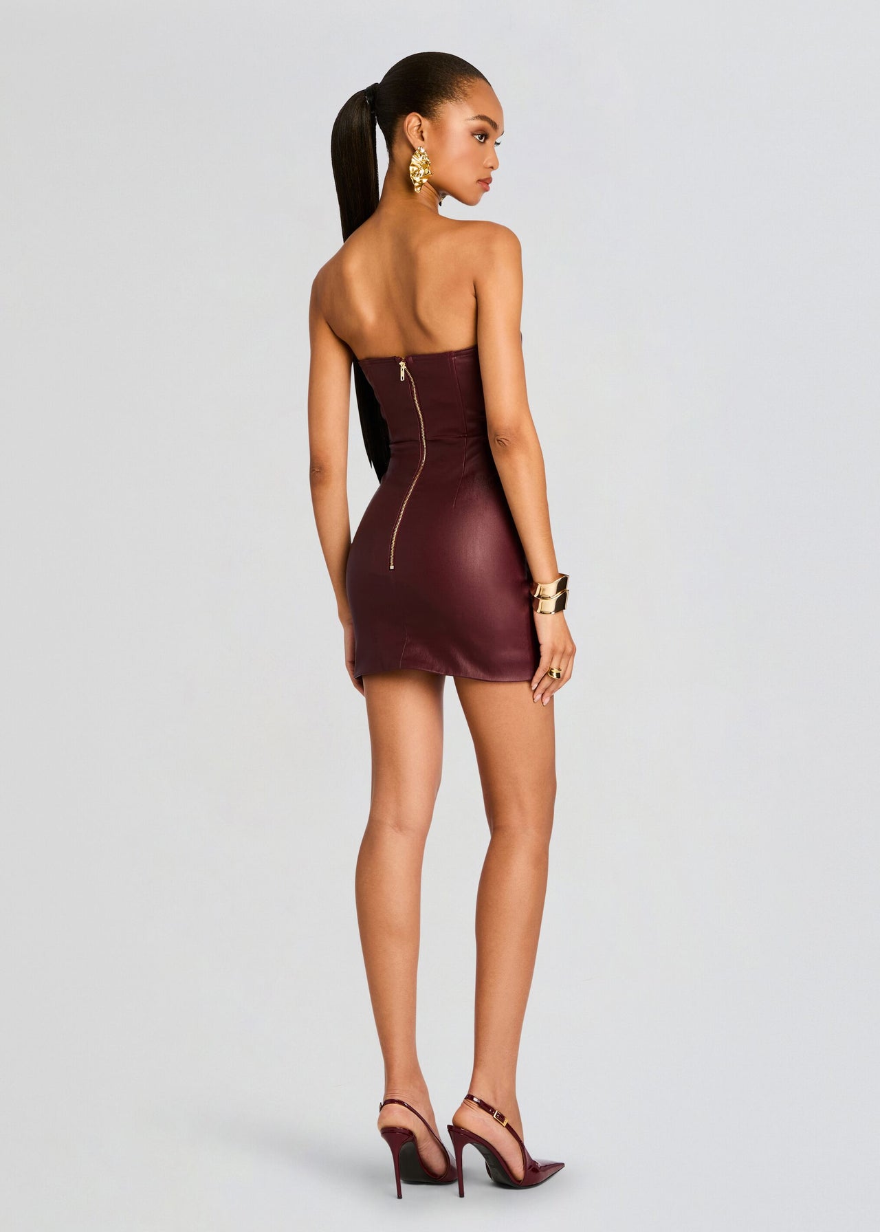 Burgundy Mini Dress | James Coated Dress