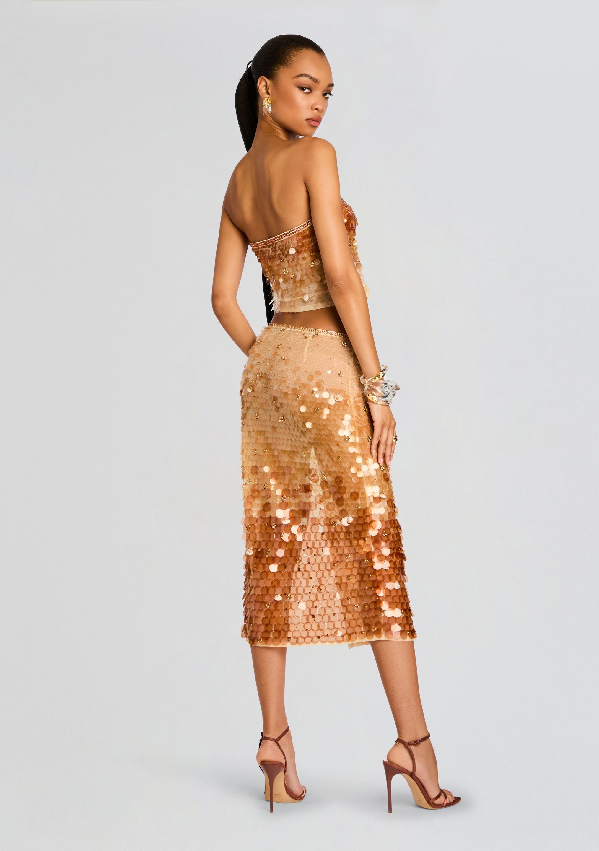 Retrofete Bette gold hot sequin top