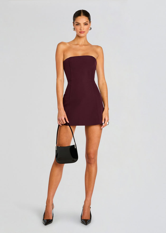 Poppi Heavy Crepe Strapless Mini Dress media 1 of 5