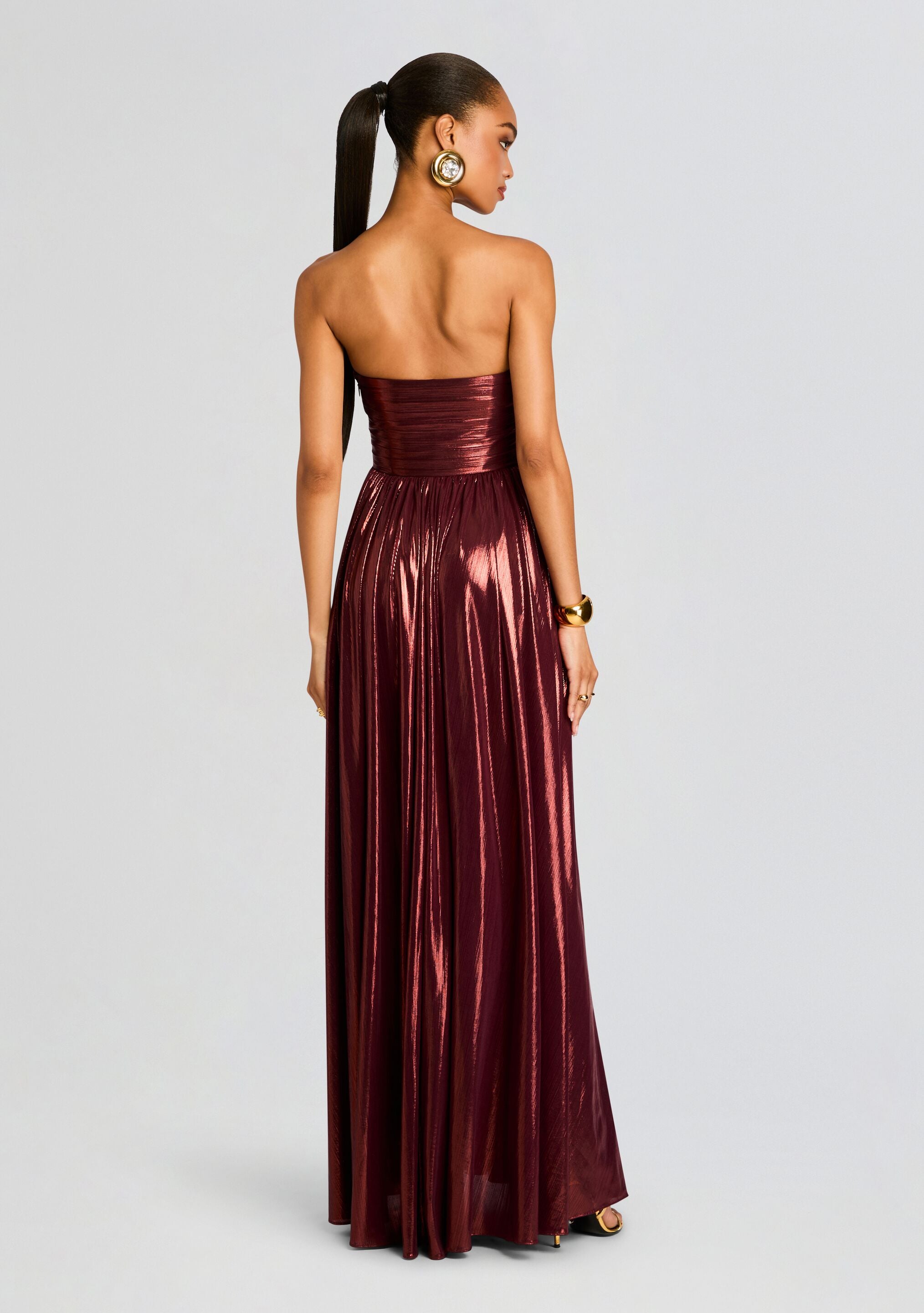 Burgundy Floor Length Dress | Waldorf Dress | Retrofête – Retrofete