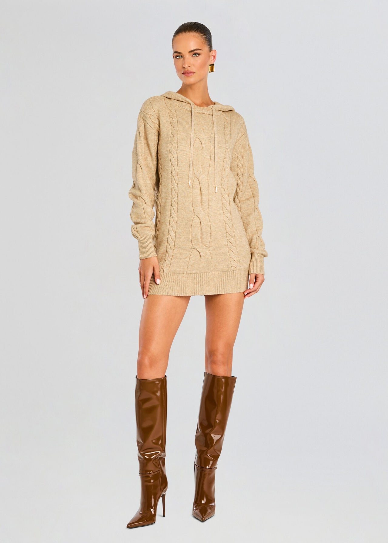 Cab Cable Knit Hoodie Dress Retrofete Cab Cable Knit Hoodie Dress Retrofete