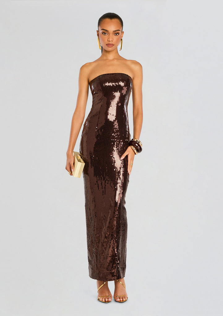 Dark Chocolate Sequined Dress