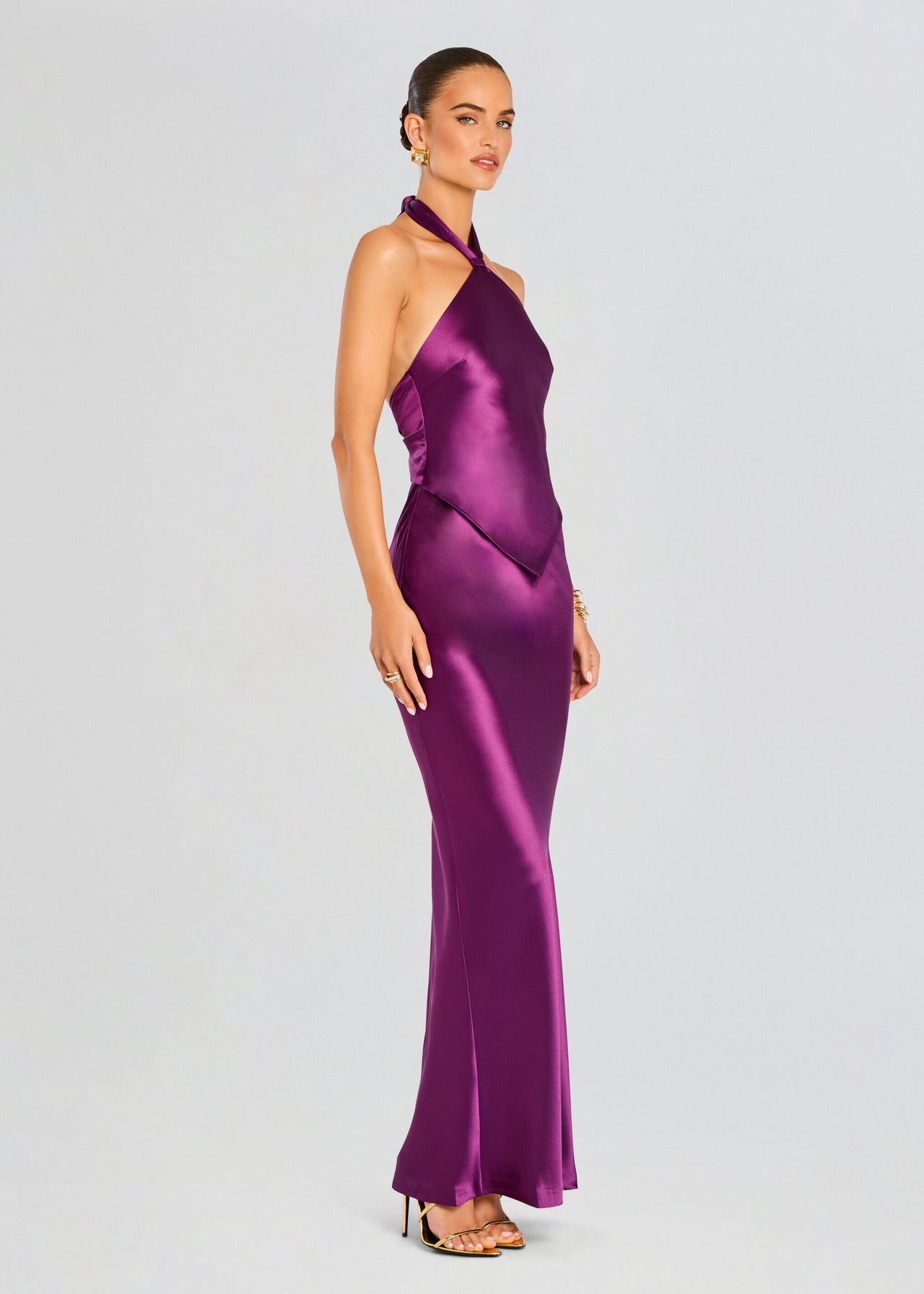 aubergine satin dress Maysa Satin Dress in Aubergine Hijabglamour
