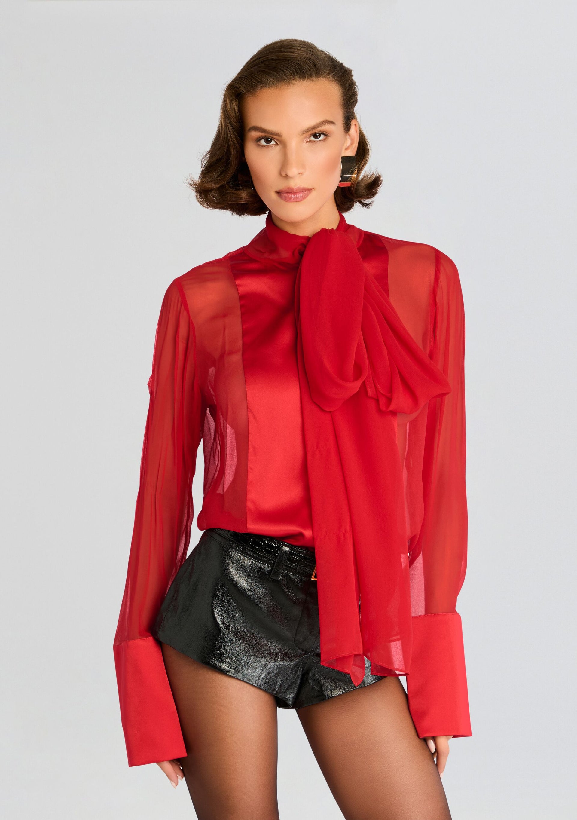 silk dress blouses Claret / S