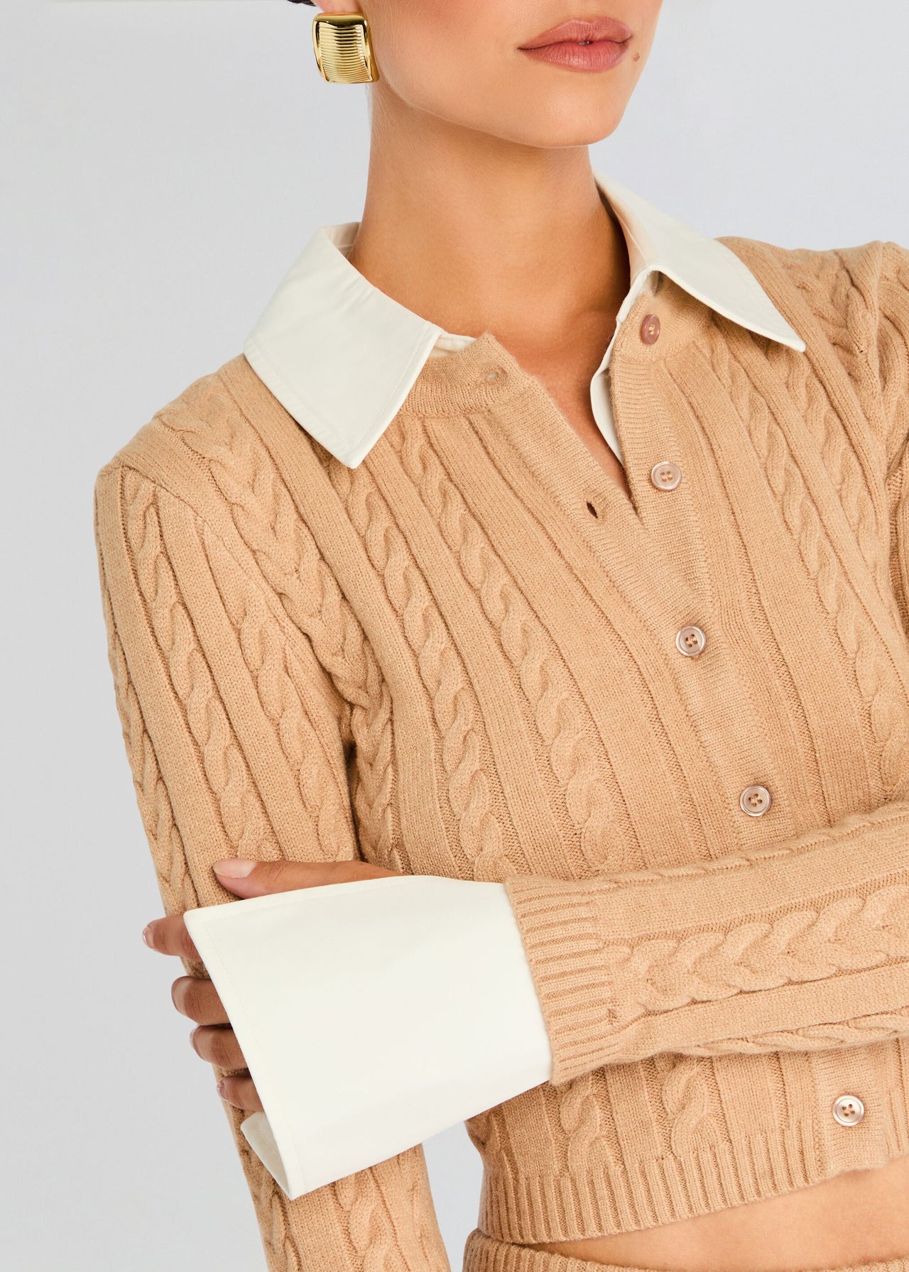 ELIONYSSE – CABLE-KNIT CARDIGAN