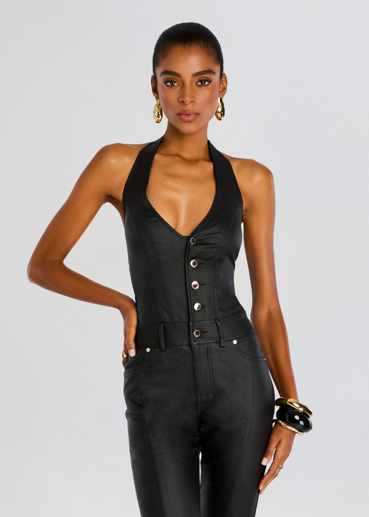 Denim Jumpsuit | Cynthia Coated Outfit | Retrofête – Retrofete display picture 1