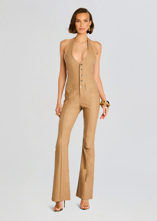 Cynthia Coated Denim Jumpsuit