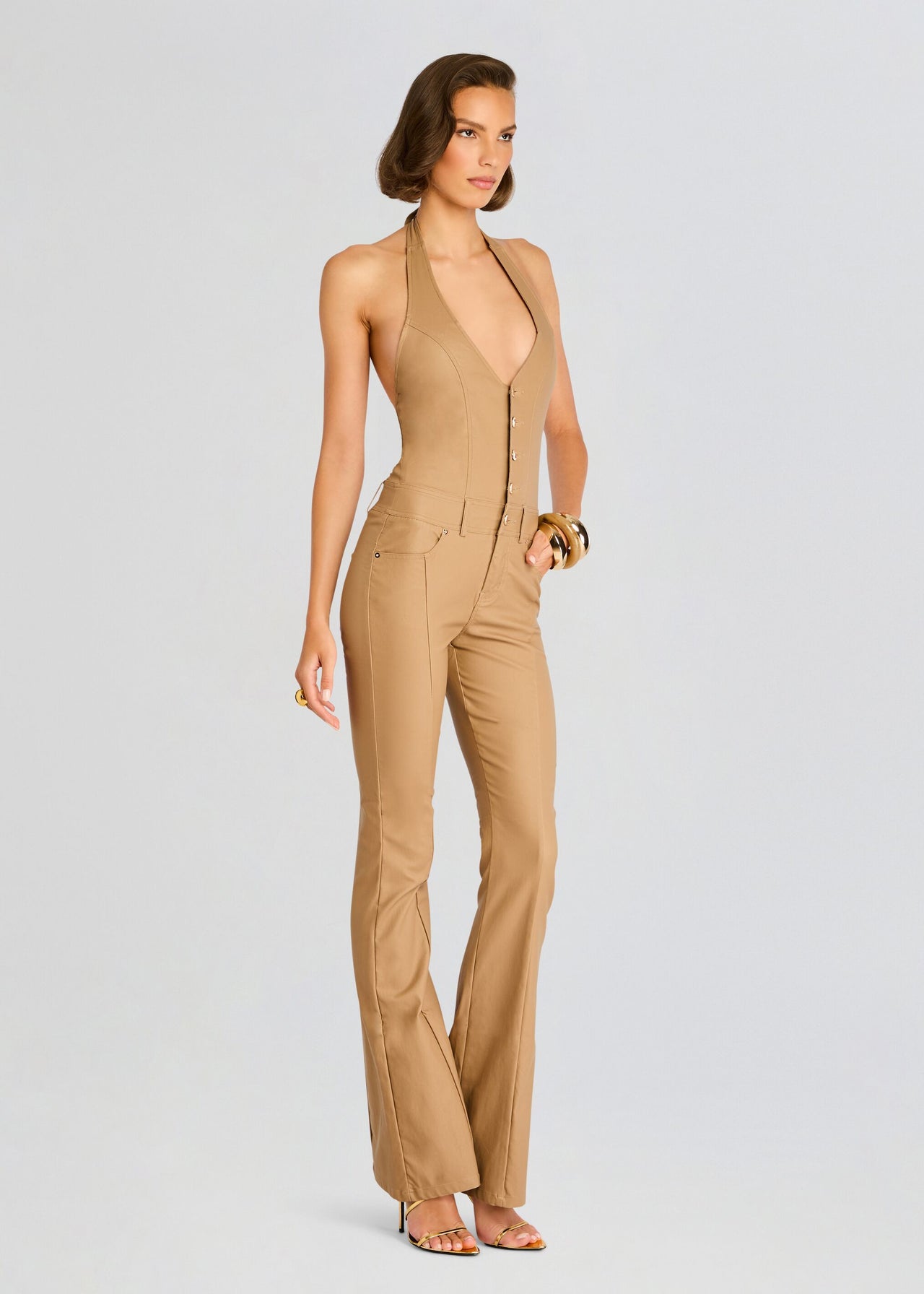 Cynthia Coated Denim Jumpsuit – Retrofete display picture 1