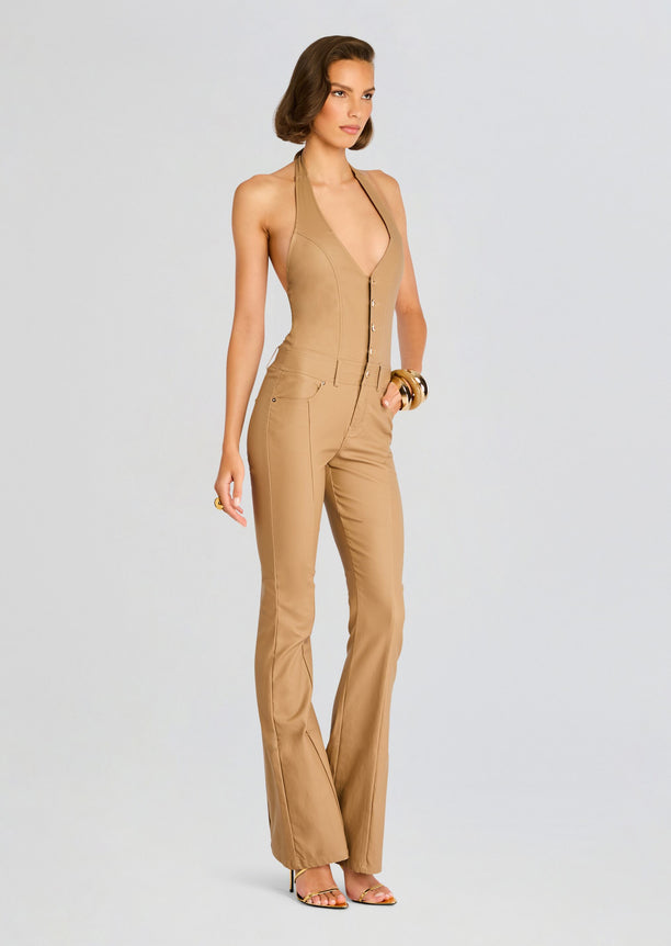 Cynthia Coated Denim Jumpsuit