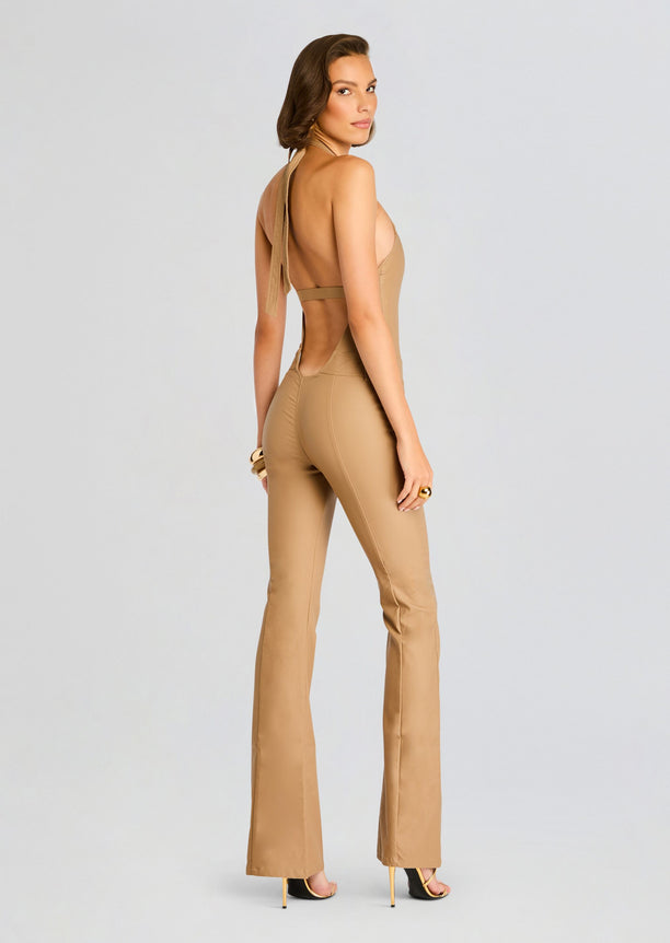 Cynthia Coated Denim Jumpsuit