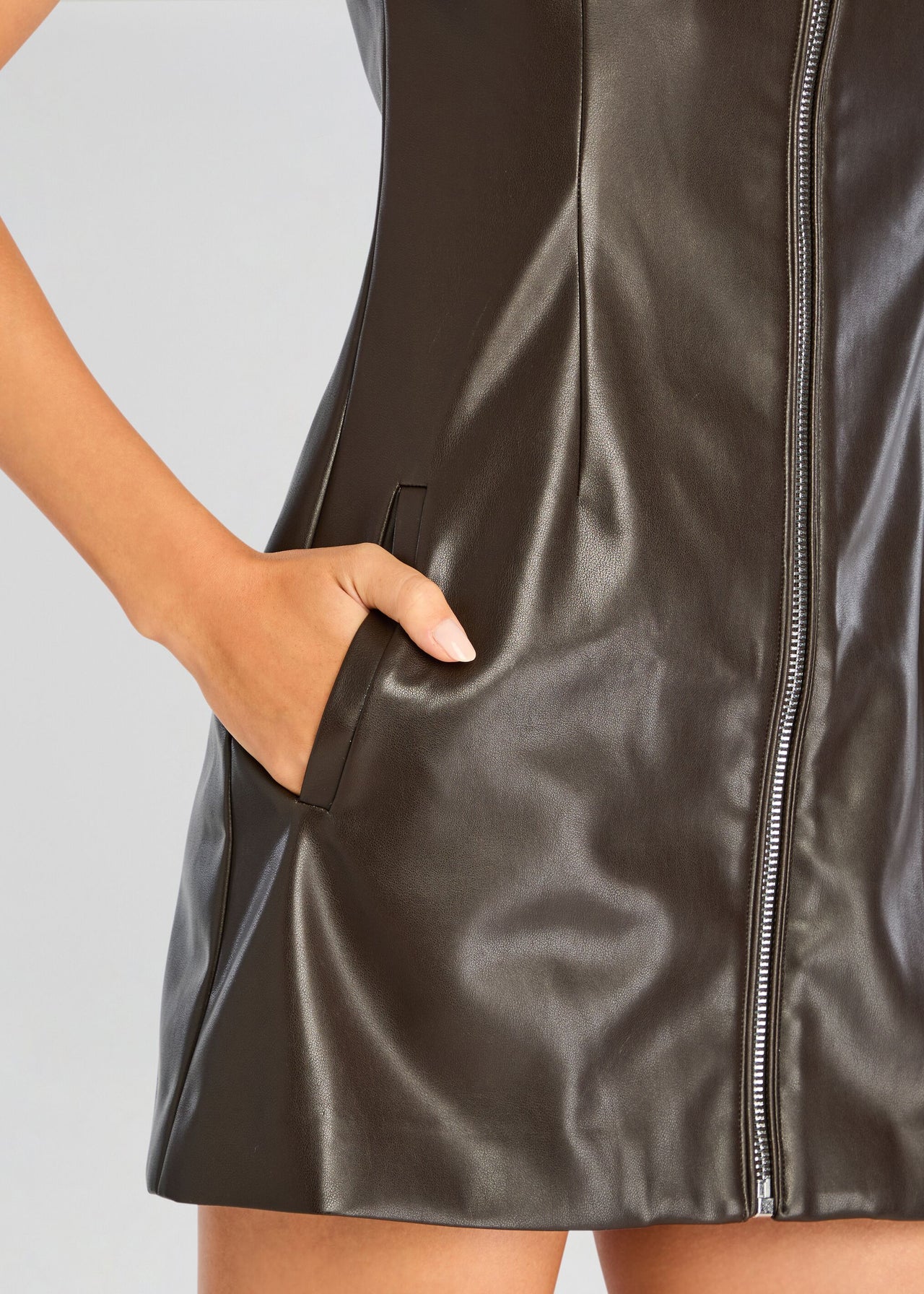 Aria Vegan Leather Mini Dress Retrofete Aria Vegan Leather Mini Dress Retrofete
