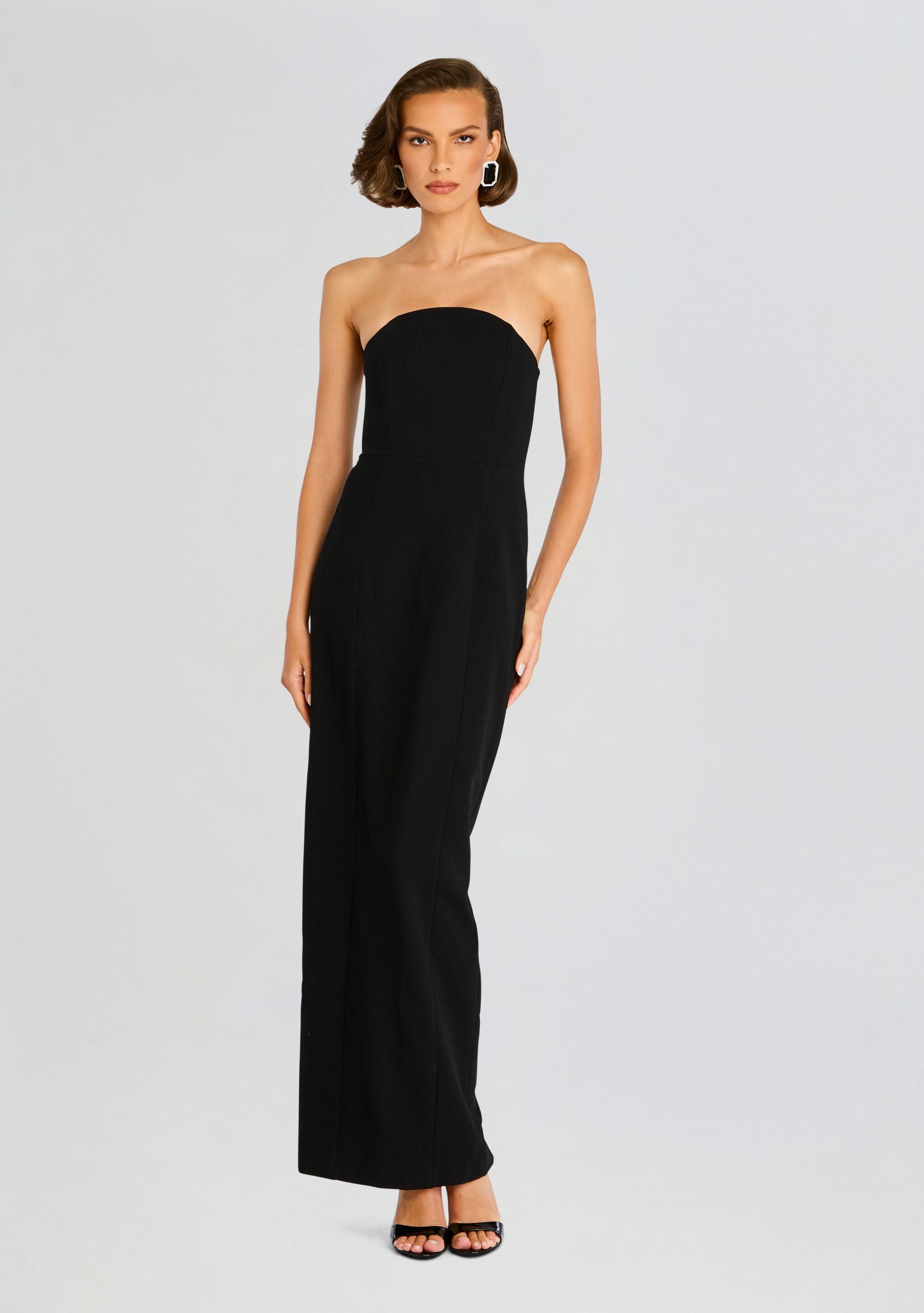 Black and White Patchwork Maxi maxi dress with Long Sleeves