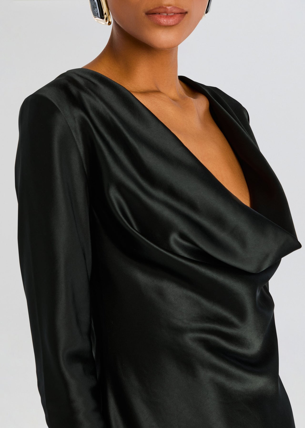knee length dresses for ladies Ready for Fun Long Sleeve Mini Dress Black