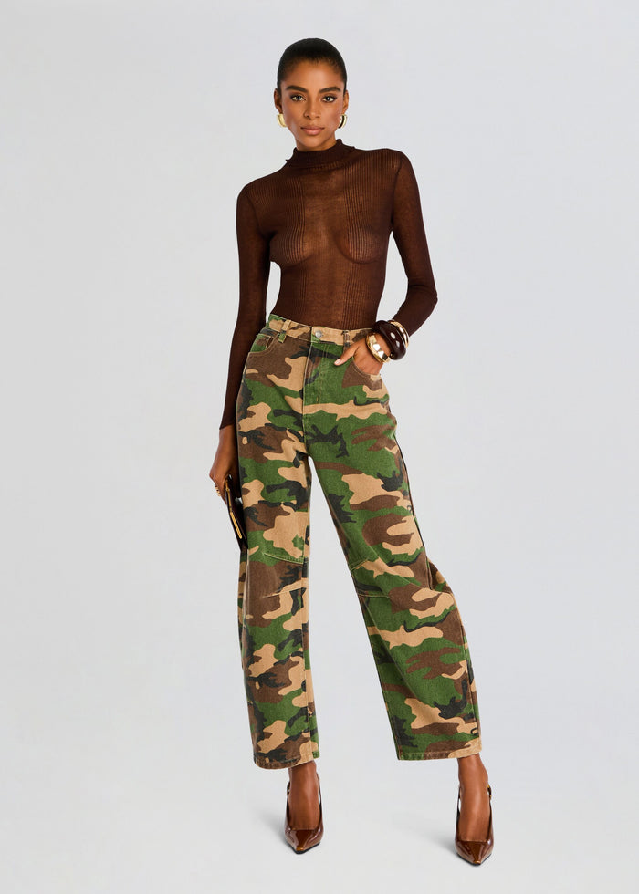 Marbel Mid Rise Barrel Jean