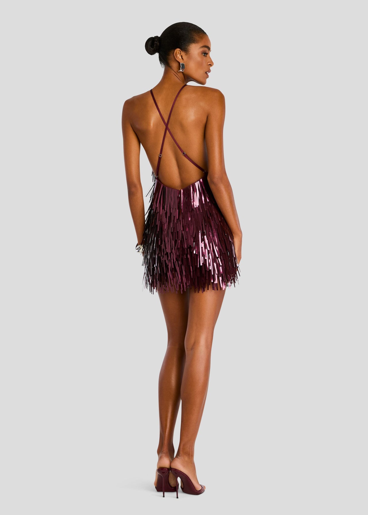 sequin mini dress burgundy Oxfords main image 1