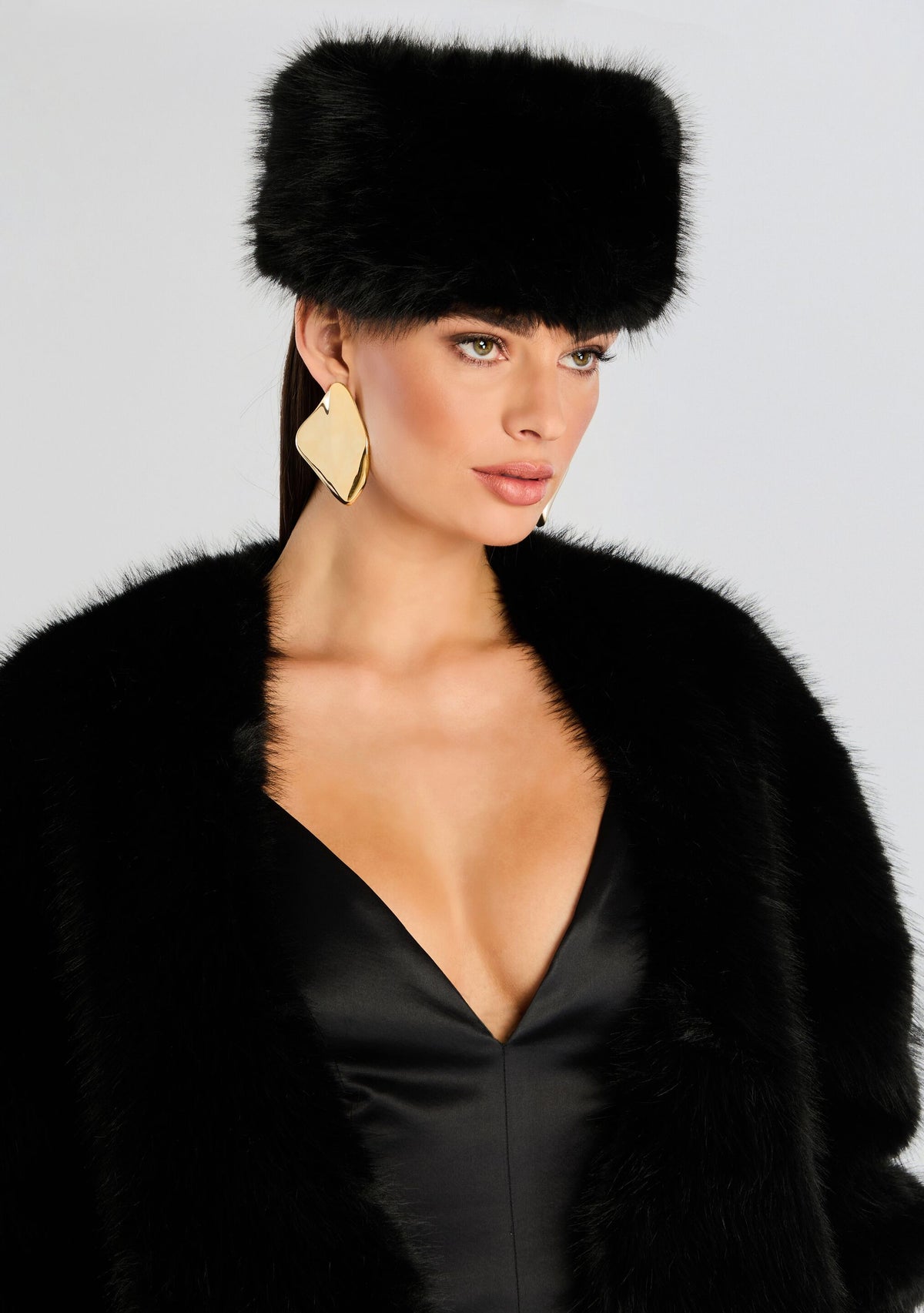 VTG 60\'S HAT DOUA Black Faux Fur ITALY 60s Italian Fur Hat - Etsy main image 2