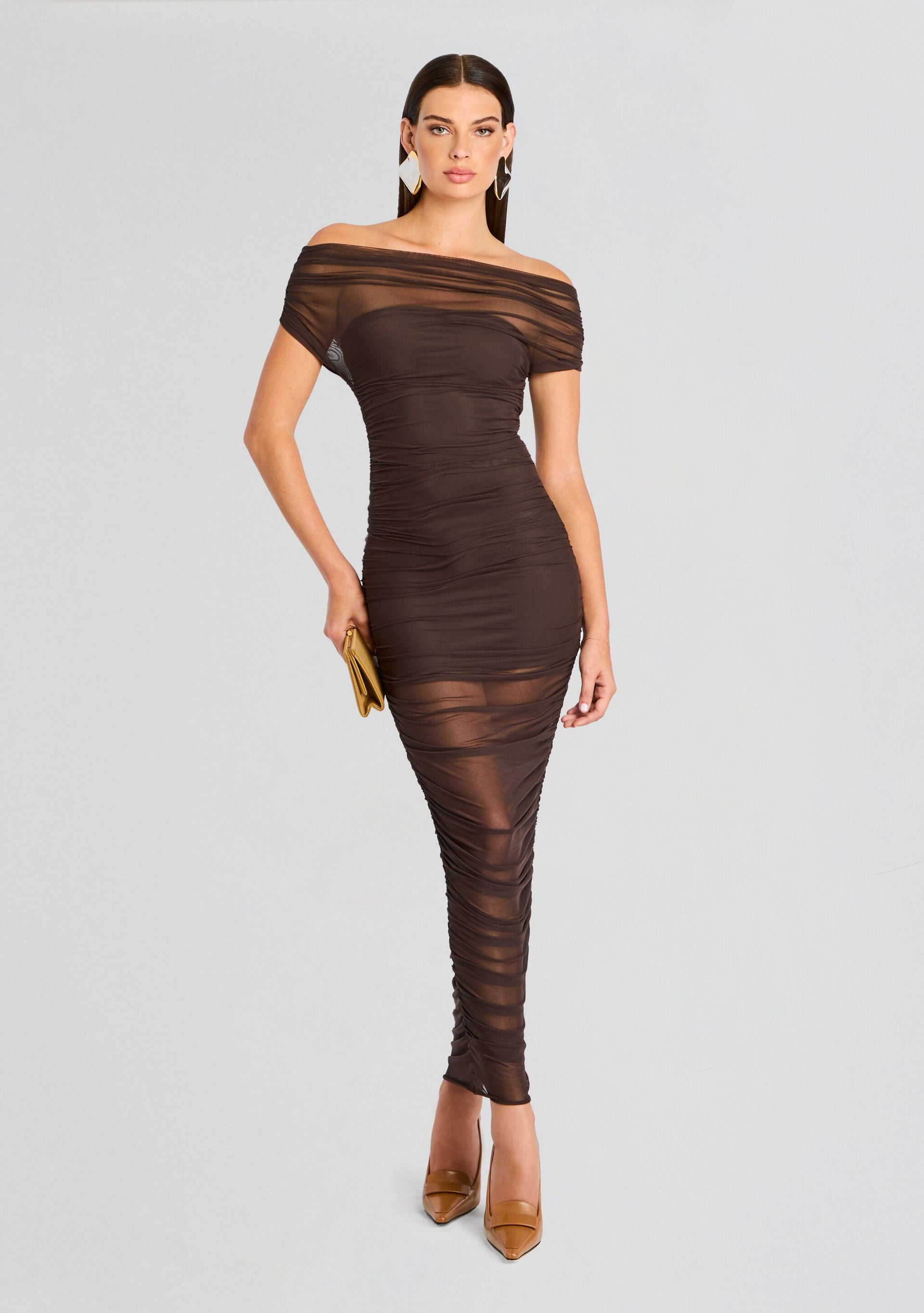 Noel Mesh Midi Dress Noel Mesh Midi Dress