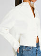 Rhia Crepe Draped Button Down
