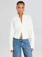 Rhia Crepe Draped Button Down