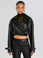 Koda Vegan Leather Cropped Trench