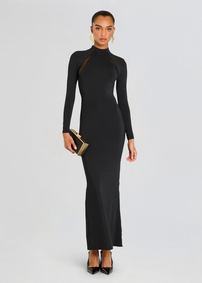 Krystal Maxi Dress with Mesh Paneling