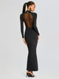 Krystal Maxi Dress with Mesh Paneling