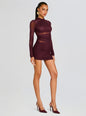 Moxey Ruched Mesh Mini Dress