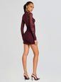Moxey Ruched Mesh Mini Dress