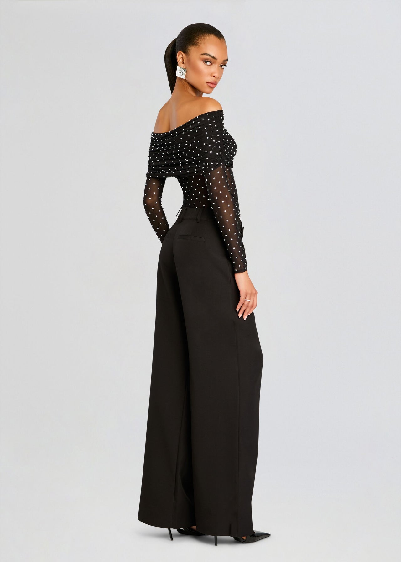 mesh top under formal dress Oriana Embellished Mesh Top – Retrofete