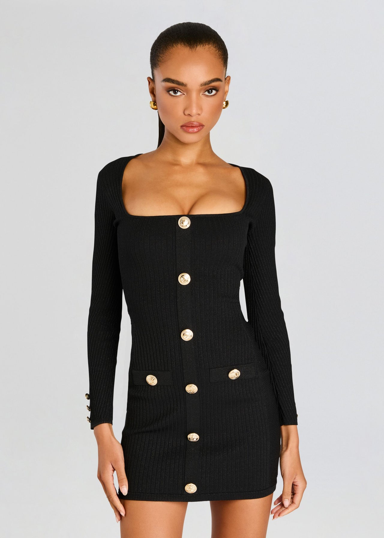 Thea Metallic Rib Knit Dress Retrofete Thea Metallic Rib Knit Dress Retrofete