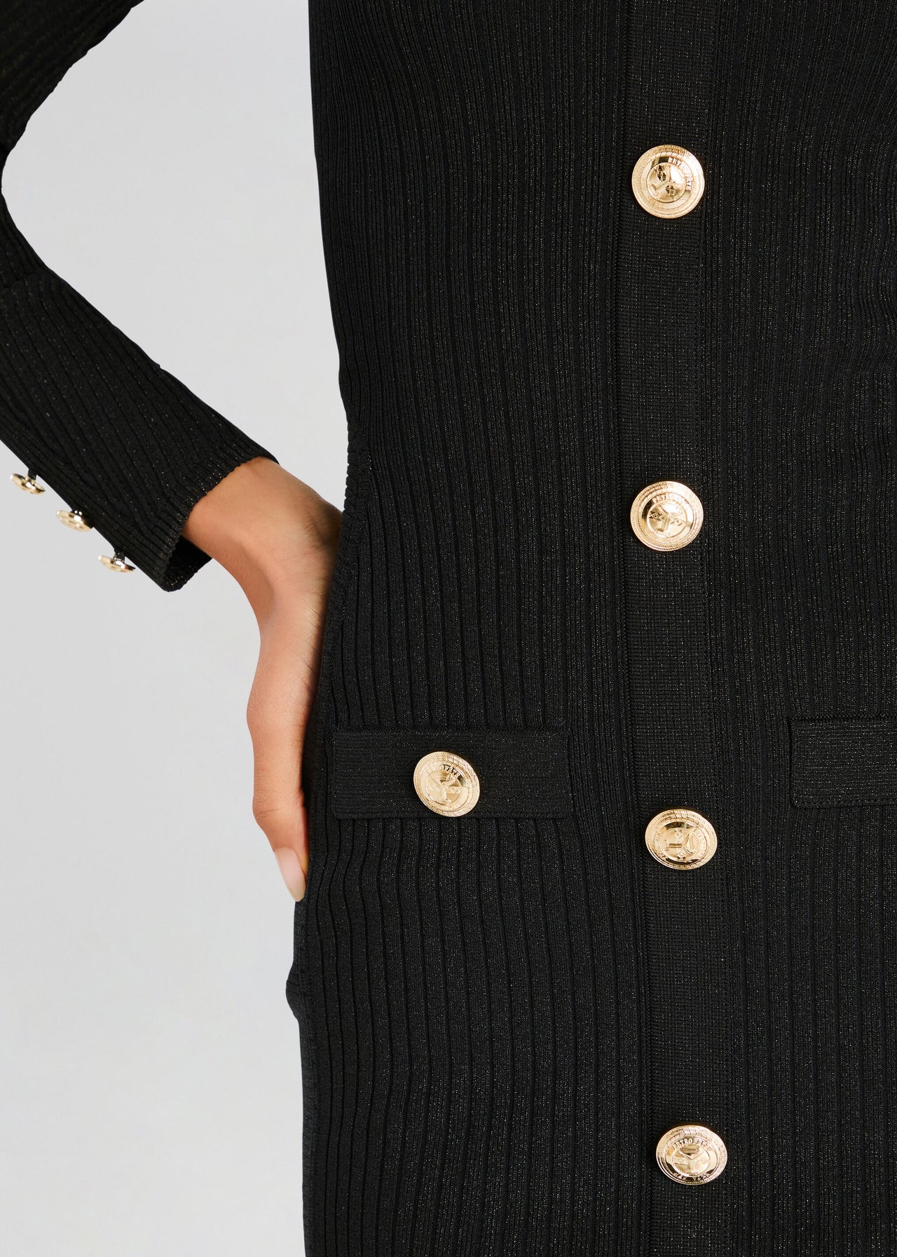 Thea Metallic Rib Knit Dress Retrofete Thea Metallic Rib Knit Dress Retrofete