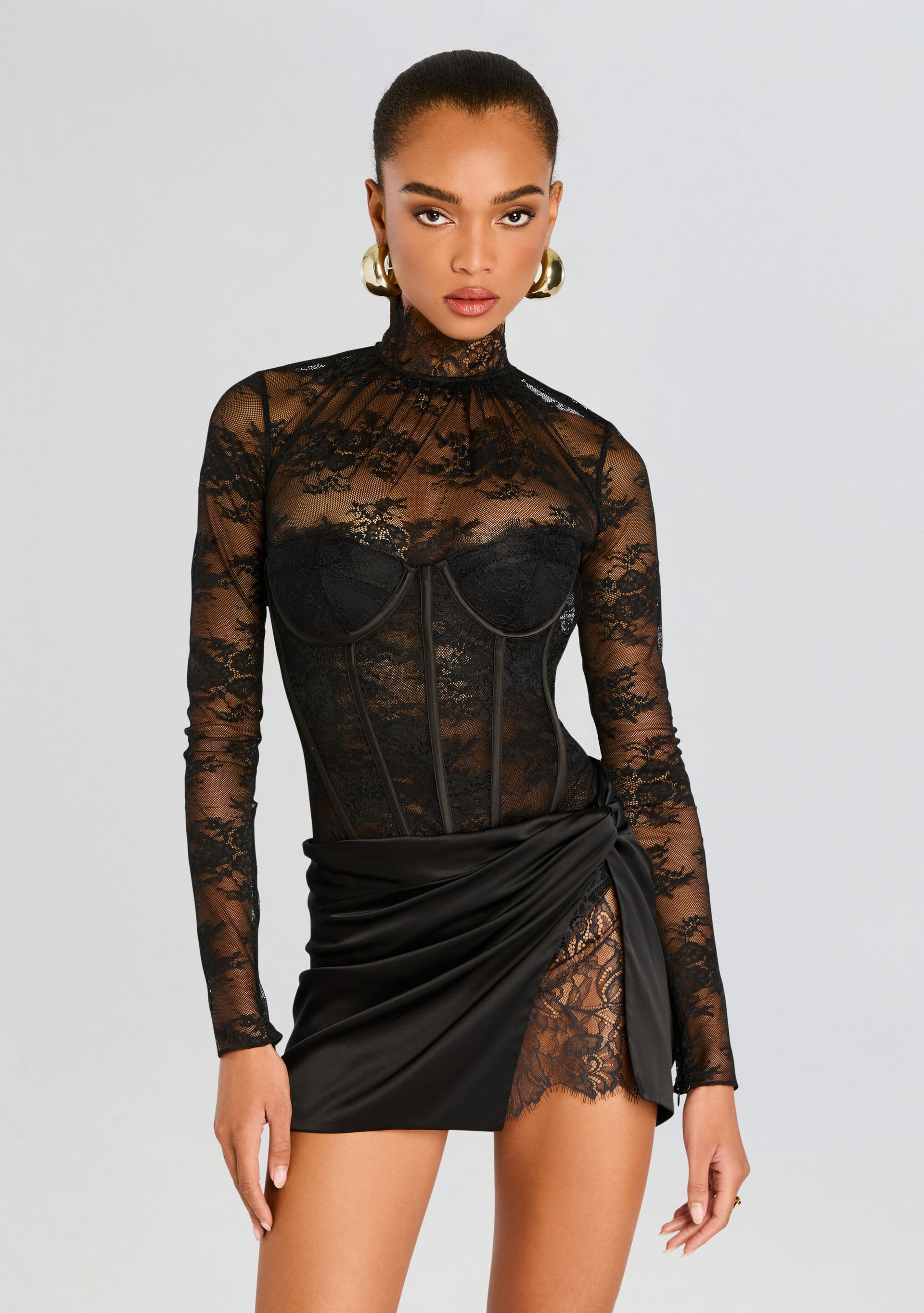 Retrofte Women's Valentina Lace Bodysuit - Black - Size Medium Retrofte Women's Valentina Lace Bodysuit - Black - Size Medium